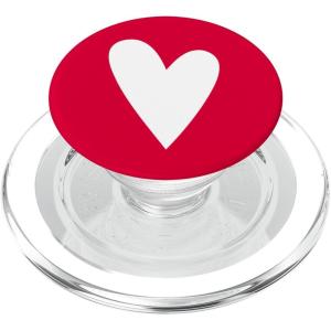 Red Heart Elegant Simple Love Valentines Day Pop Socket PopSockets PopGrip: Swappable Grip for Phones & Tablets PopSockets MagSafe PopGrip for iPhone(MagSafe)