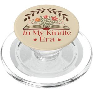 in My Kindle Era Botanical Flowers Book Lover PopSockets Adhesive PopGrip(Magnetic PopGrip)
