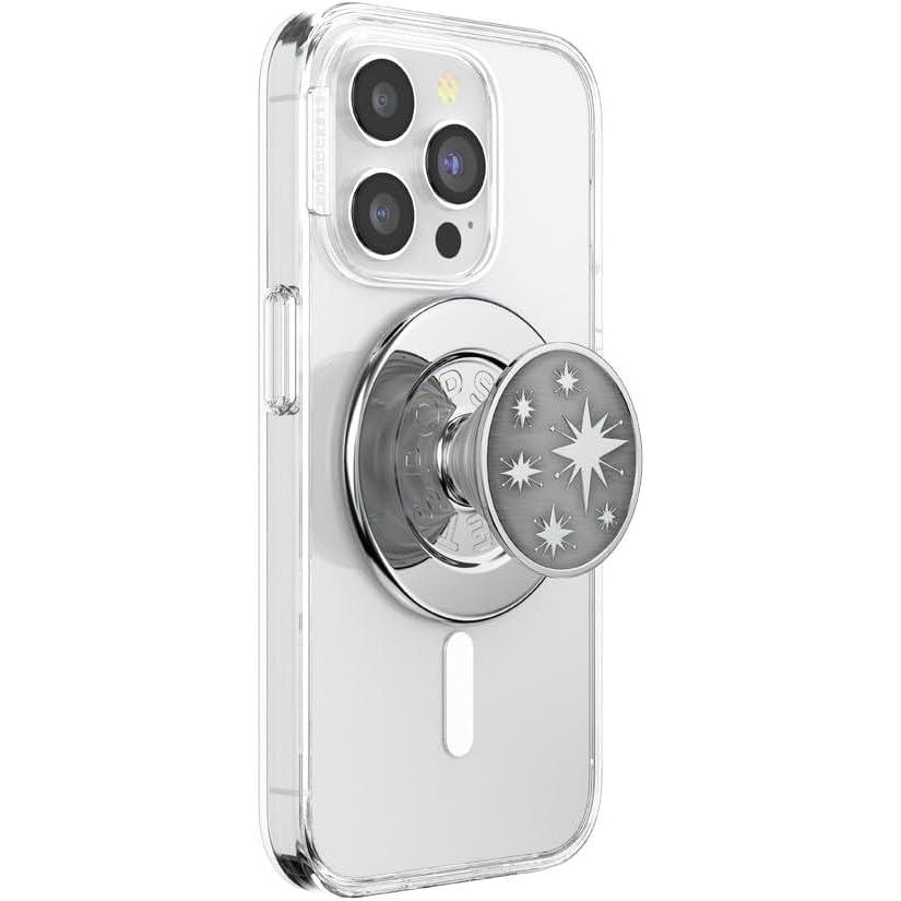 imagePopSockets Phone Grip for MagSafe Magnetic Holder Phone Stand Silver  Enamel AstroEnamel Astro