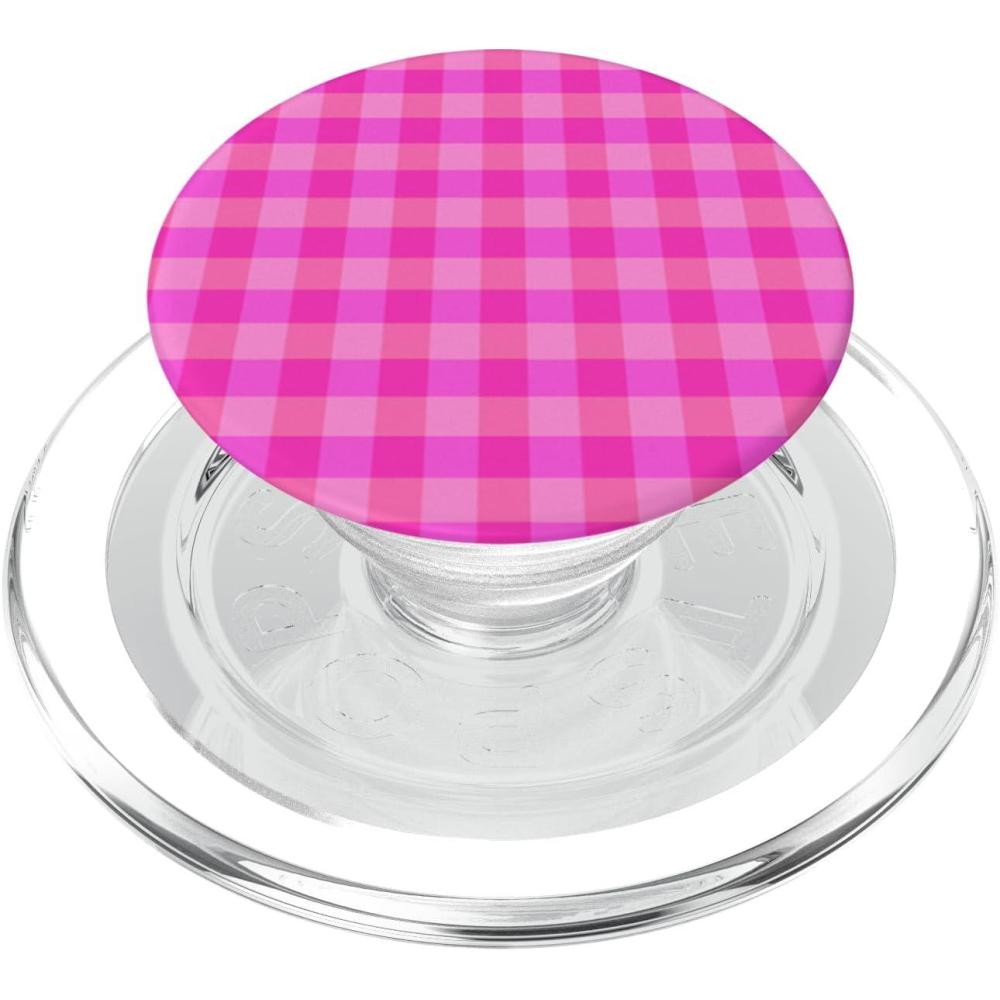imagePopSockets Phone Grip Bright Pink Gingham PopSockets Adhesive PopGripMagnetic PopGrip