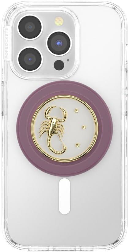 imagePopSockets Phone Grip for MagSafe with Kickstand Magnetic Stand Swappable Top Secure Hold for iPhone MagSafe Cases Phone amp Tablet Grip Enamel ScorpioScorpio