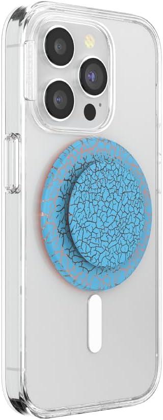 imagePopSockets Phone Grip for MagSafe with Kickstand Magnetic Stand Swappable Top Secure Hold for iPhone MagSafe Cases Phone amp Tablet Grip Enamel ScorpioCrackle Orange Zest