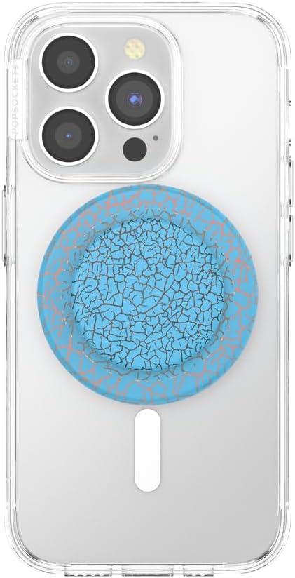 imagePopSockets Phone Grip for MagSafe with Kickstand Magnetic Stand Swappable Top Secure Hold for iPhone MagSafe Cases Phone amp Tablet Grip Enamel ScorpioCrackle Orange Zest