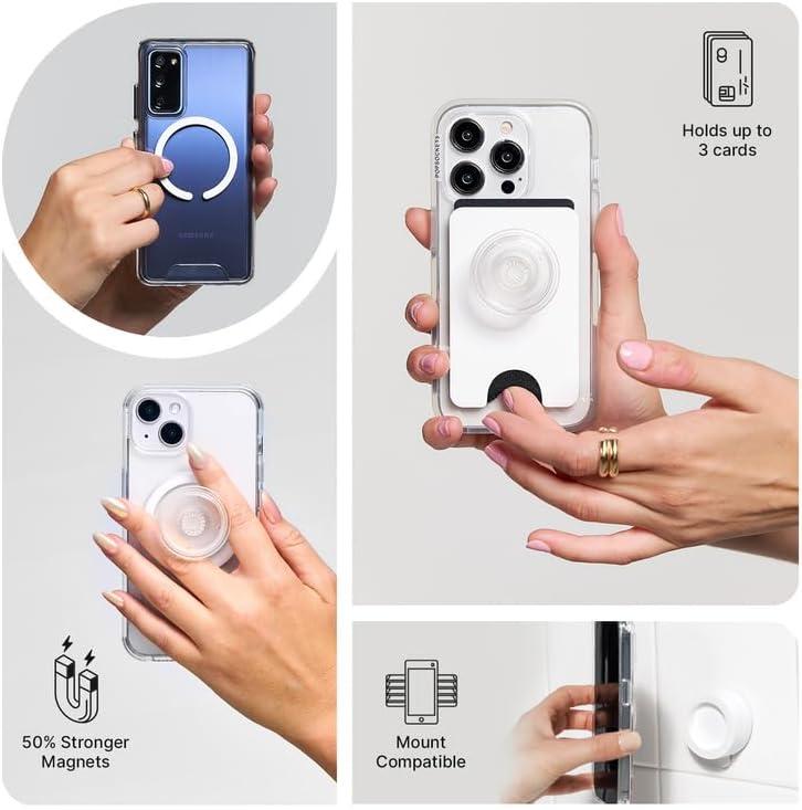imagePopSockets Phone Grip for MagSafe with Kickstand Magnetic Stand Swappable Top Secure Hold for iPhone MagSafe Cases Phone amp Tablet Grip Enamel ScorpioMist