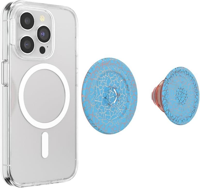 imagePopSockets Phone Grip for MagSafe with Kickstand Magnetic Stand Swappable Top Secure Hold for iPhone MagSafe Cases Phone amp Tablet Grip Enamel ScorpioCrackle Orange Zest