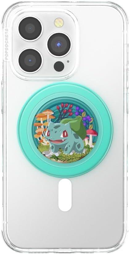 imagePopSockets PopGrip for MagSafe Magnetic Phone Grip amp Stand Swappable Top Secure Grip for iPhone MagSafe Cases Kickstand for HandsFree Viewing Wireless Charging Compatible Ghost GengarBulbasaur Mint