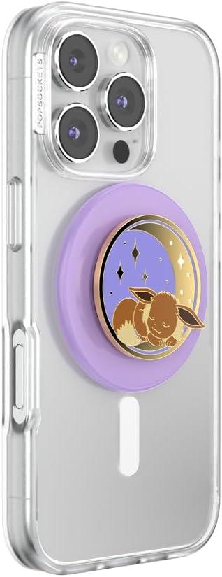imagePopSockets PopGrip for MagSafe Magnetic Phone Grip amp Stand Swappable Top Secure Grip for iPhone MagSafe Cases Kickstand for HandsFree Viewing Wireless Charging Compatible Ghost GengarEnamel Sleeping Eevee