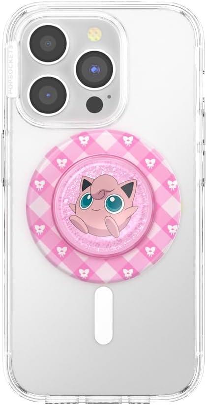 imagePopSockets PopGrip for MagSafe Magnetic Phone Grip amp Stand Swappable Top Secure Grip for iPhone MagSafe Cases Kickstand for HandsFree Viewing Wireless Charging Compatible Ghost GengarJigglypuff Sparkle