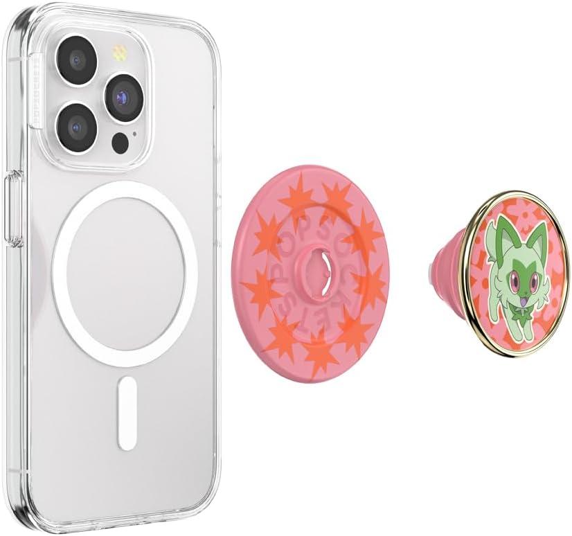 imagePopSockets PopGrip for MagSafe Magnetic Phone Grip amp Stand Swappable Top Secure Grip for iPhone MagSafe Cases Kickstand for HandsFree Viewing Wireless Charging Compatible Ghost GengarSprigatito Stretch