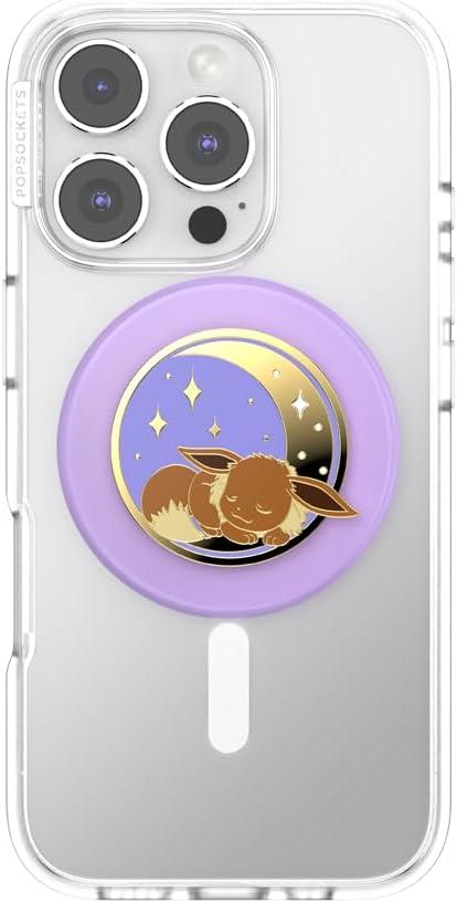 imagePopSockets PopGrip for MagSafe Magnetic Phone Grip amp Stand Swappable Top Secure Grip for iPhone MagSafe Cases Kickstand for HandsFree Viewing Wireless Charging Compatible Ghost GengarEnamel Sleeping Eevee