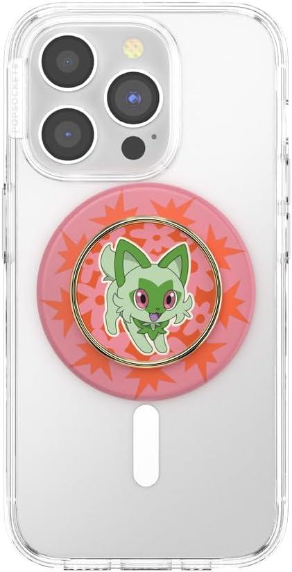 imagePopSockets PopGrip for MagSafe Magnetic Phone Grip amp Stand Swappable Top Secure Grip for iPhone MagSafe Cases Kickstand for HandsFree Viewing Wireless Charging Compatible Ghost GengarSprigatito Stretch