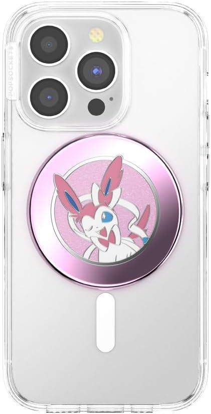 imagePopSockets PopGrip for MagSafe Magnetic Phone Grip amp Stand Swappable Top Secure Grip for iPhone MagSafe Cases Kickstand for HandsFree Viewing Wireless Charging Compatible Ghost GengarSylveon Wink