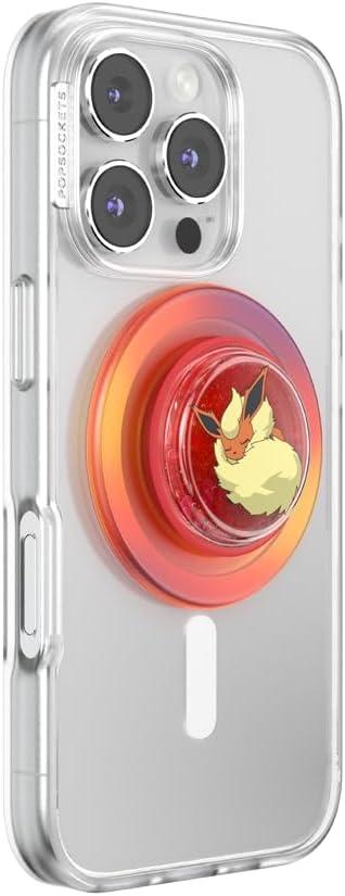 imagePopSockets PopGrip for MagSafe Magnetic Phone Grip amp Stand Swappable Top Secure Grip for iPhone MagSafe Cases Kickstand for HandsFree Viewing Wireless Charging Compatible Ghost GengarTidepool Sleepy Flareon