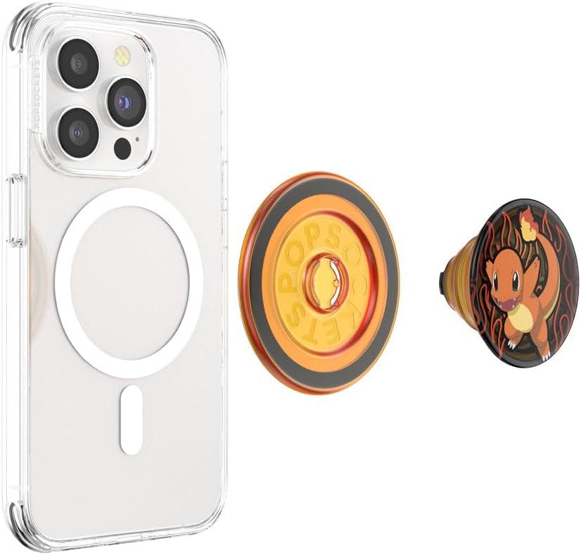 imagePopSockets PopGrip for MagSafe Magnetic Phone Grip amp Stand Swappable Top Secure Grip for iPhone MagSafe Cases Kickstand for HandsFree Viewing Wireless Charging Compatible Ghost GengarCharmander
