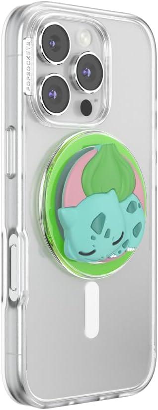 imagePopSockets PopGrip for MagSafe Magnetic Phone Grip amp Stand Swappable Top Secure Grip for iPhone MagSafe Cases Kickstand for HandsFree Viewing Wireless Charging Compatible Ghost GengarSleepy Bulbassaur