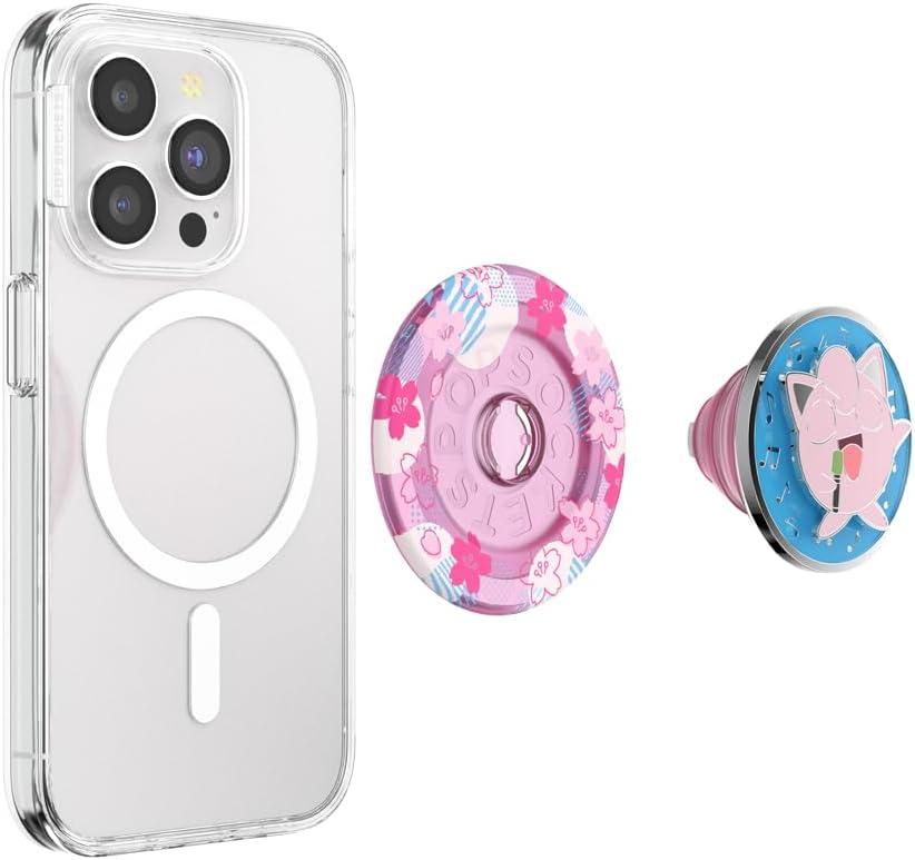 imagePopSockets PopGrip for MagSafe Magnetic Phone Grip amp Stand Swappable Top Secure Grip for iPhone MagSafe Cases Kickstand for HandsFree Viewing Wireless Charging Compatible Ghost GengarJigglypuff Disarm Voice