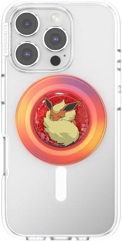 imagePopSockets PopGrip for MagSafe Magnetic Phone Grip amp Stand Swappable Top Secure Grip for iPhone MagSafe Cases Kickstand for HandsFree Viewing Wireless Charging Compatible Ghost GengarTidepool Sleepy Flareon