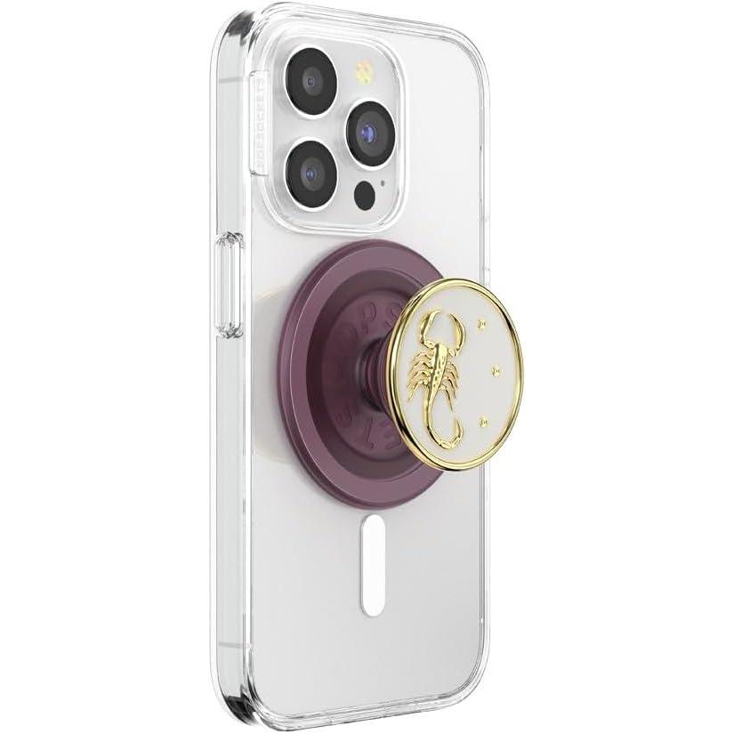 imagePopSockets Phone Grip for MagSafe with Kickstand Magnetic Stand Swappable Top Secure Hold for iPhone MagSafe Cases Phone amp Tablet Grip Enamel ScorpioScorpio