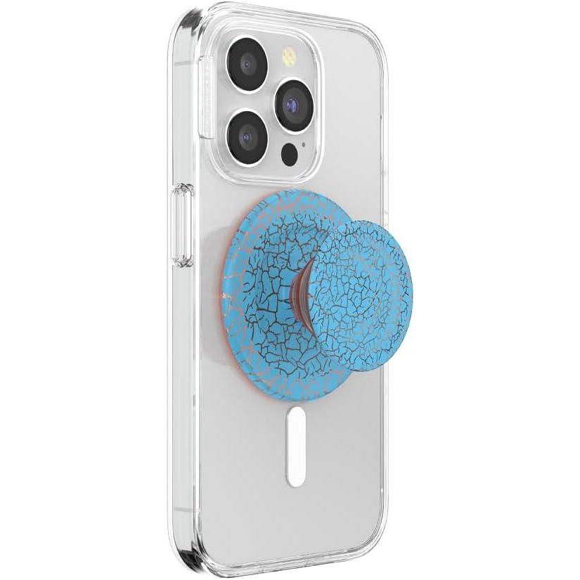 imagePopSockets Phone Grip for MagSafe with Kickstand Magnetic Stand Swappable Top Secure Hold for iPhone MagSafe Cases Phone amp Tablet Grip Enamel ScorpioCrackle Orange Zest