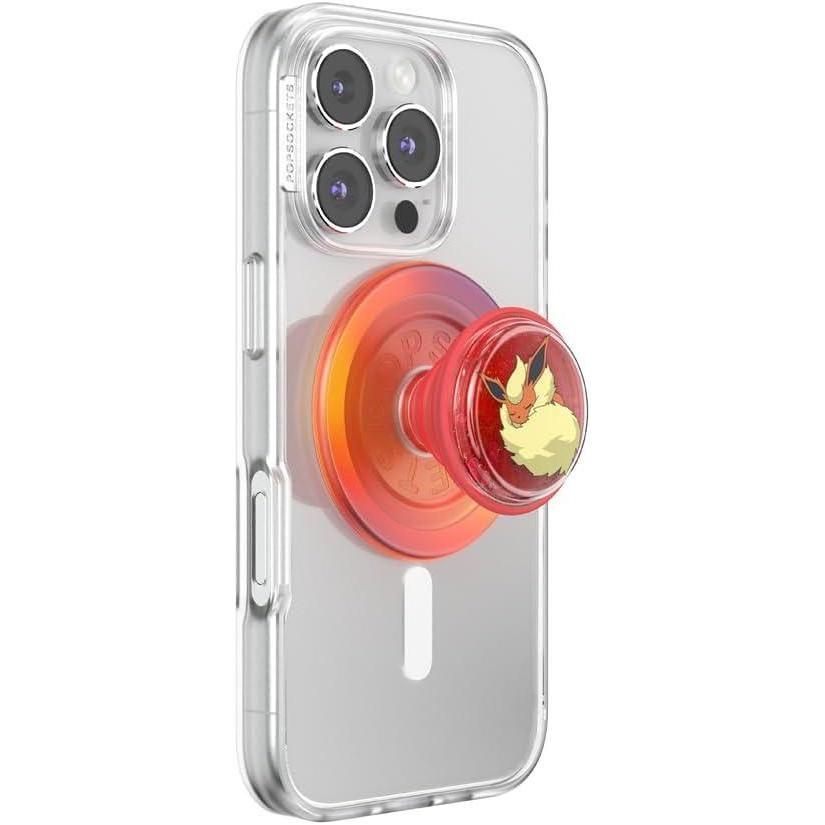 imagePopSockets PopGrip for MagSafe Magnetic Phone Grip amp Stand Swappable Top Secure Grip for iPhone MagSafe Cases Kickstand for HandsFree Viewing Wireless Charging Compatible Ghost GengarTidepool Sleepy Flareon