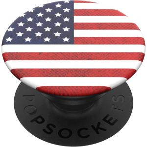 PopSockets Phone Grip for MagSafe with Kickstand, Magnetic Stand, Swappable Top, Secure Hold for iPhone MagSafe Cases, Phone & Tablet Grip – Enamel Scorpio(Vintage American Flag)