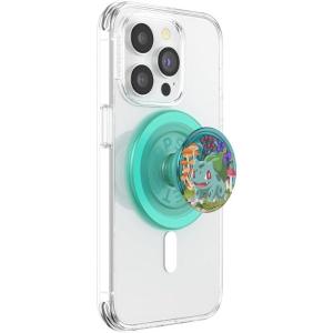 PopSockets PopGrip for MagSafe, Magnetic Phone Grip & Stand, Swappable Top, Secure Grip for iPhone MagSafe Cases, Kickstand for Hands-Free Viewing, Wireless Charging Compatible – Ghost Gengar(Bulbasaur Mint)
