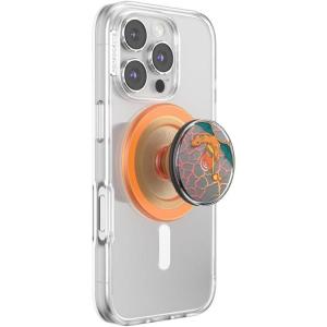 PopSockets PopGrip for MagSafe, Magnetic Phone Grip & Stand, Swappable Top, Secure Grip for iPhone MagSafe Cases, Kickstand for Hands-Free Viewing, Wireless Charging Compatible – Ghost Gengar(Charizard in Flight)