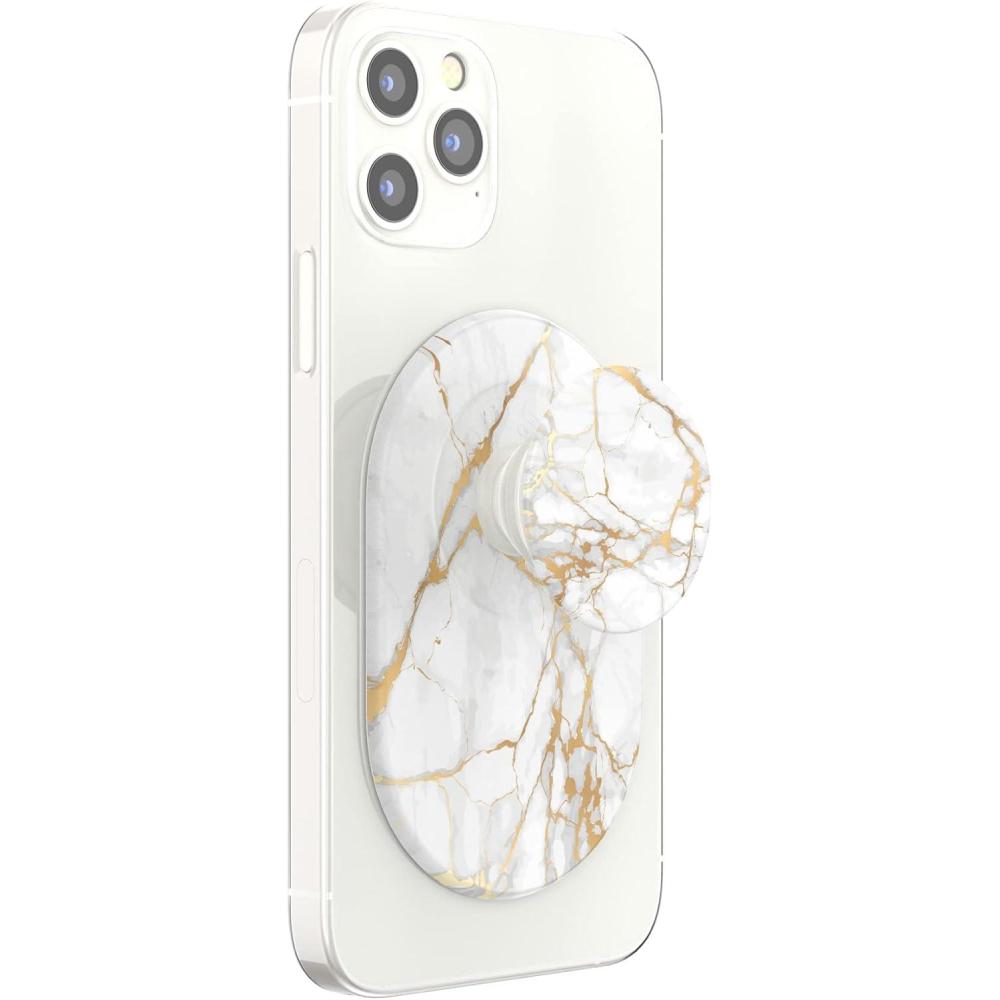imagePopSockets Phone Grip Compatible with MagSafe Phone Holder Wireless Charging Compatible PillShaped Grip Gold LutzGold Lutz