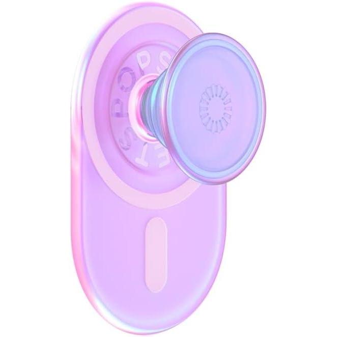 imagePopSockets Phone Grip Compatible with MagSafe Phone Holder Wireless Charging Compatible PillShaped Grip Gold LutzOpalescent Pink