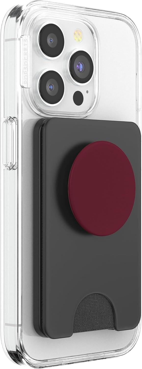 imagePopSockets Phone Grip Maroon PopSockets PopGrip for MagSafeMagnetic PopWallet