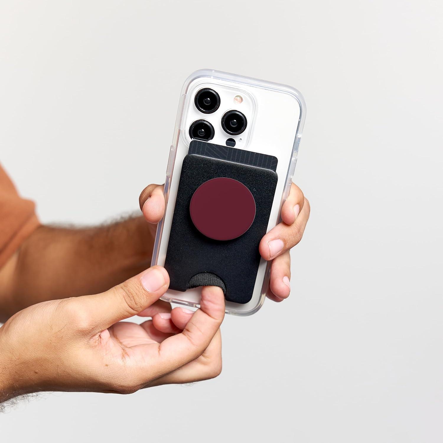 imagePopSockets Phone Grip Maroon PopSockets PopGrip for MagSafeMagnetic PopWallet