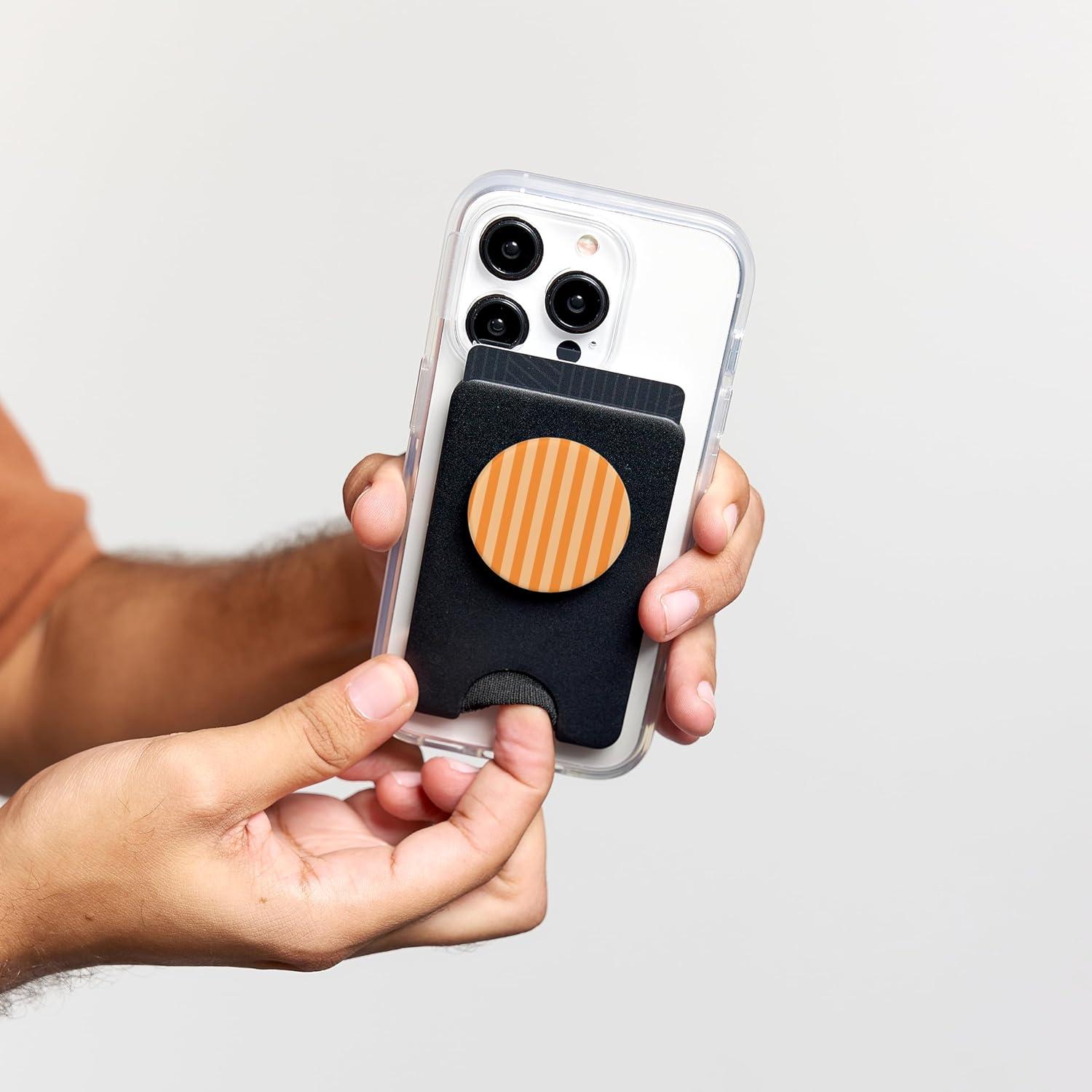 imagePopSockets Phone Grip Orange Stripe PopSockets PopGrip for MagSafeMagnetic PopWallet