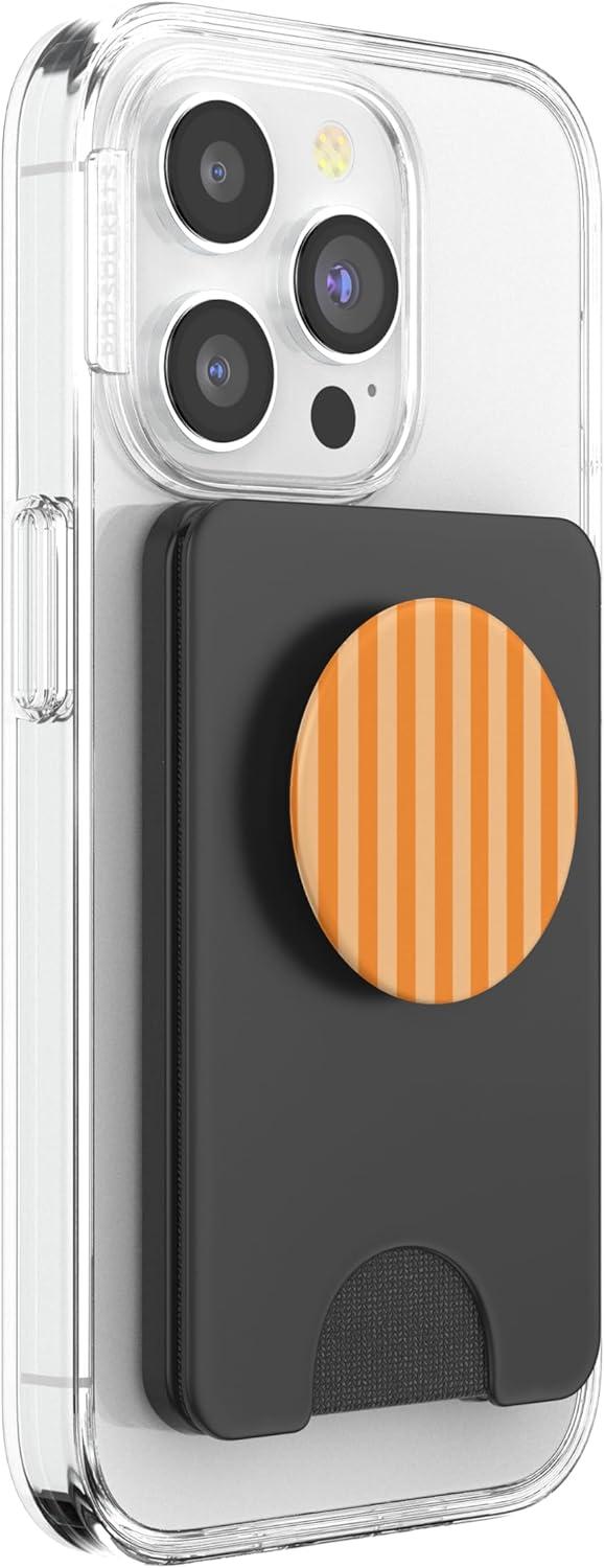 imagePopSockets Phone Grip Orange Stripe PopSockets PopGrip for MagSafeMagnetic PopWallet