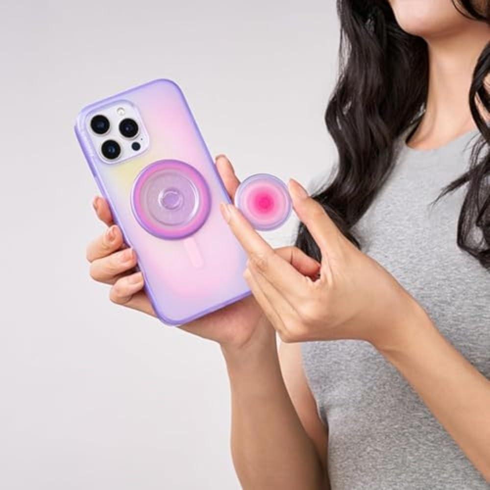 imagePopSockets Phone Grip for MagSafe Magnetic Holder Phone Stand Purple Enamel MosiacAura