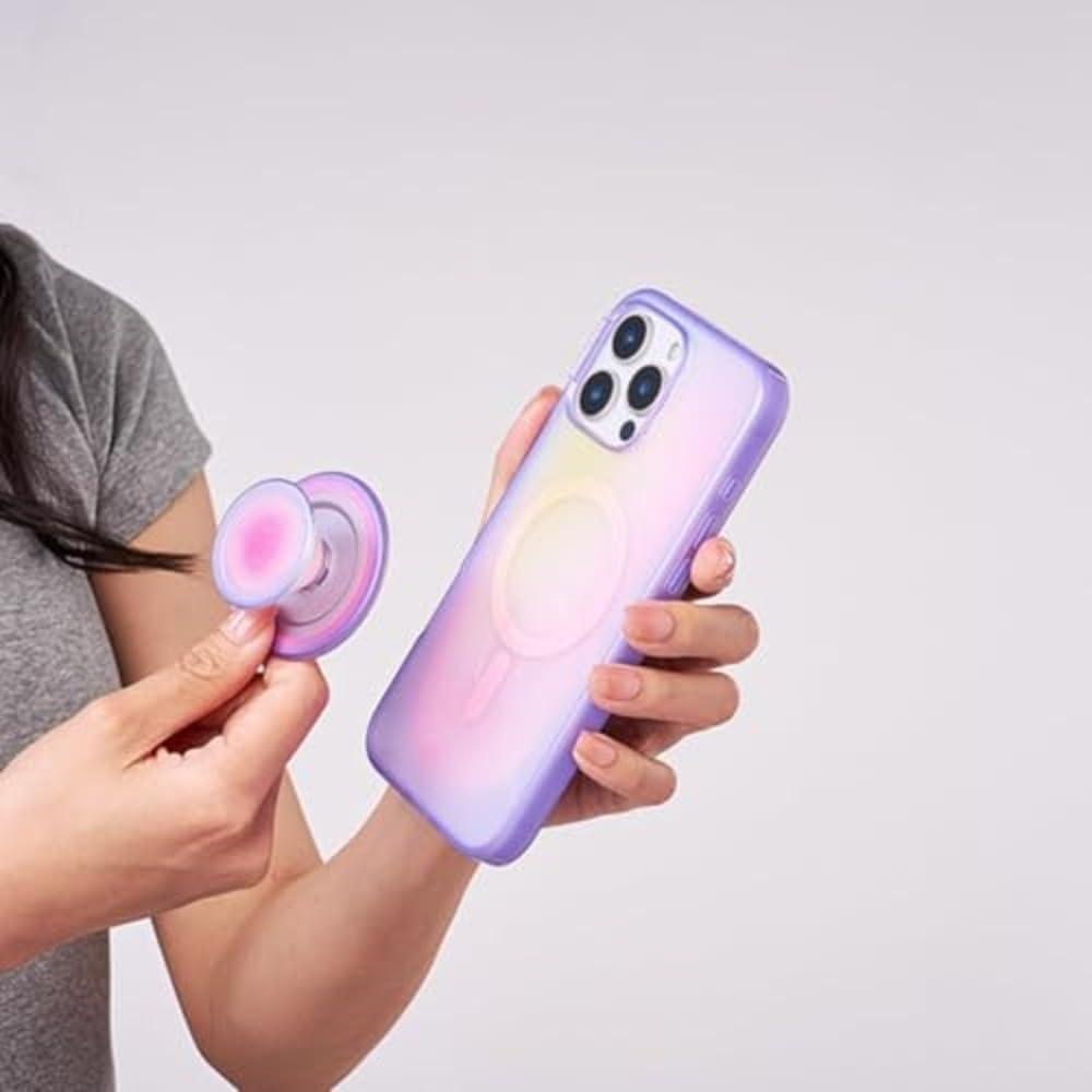 imagePopSockets Phone Grip for MagSafe Magnetic Holder Phone Stand Purple Enamel MosiacAura