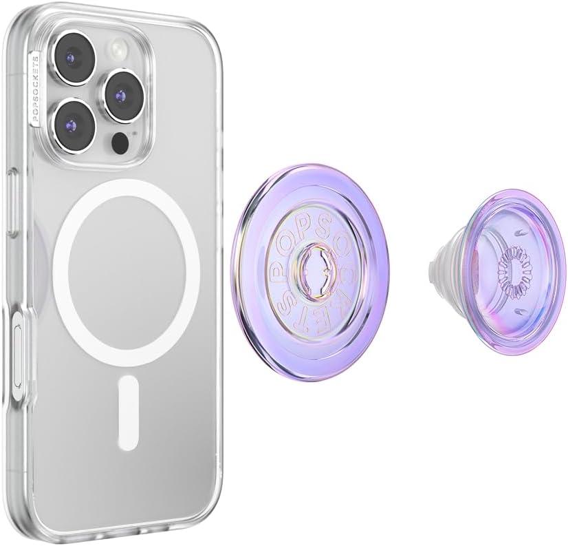 imagePopSockets Phone Grip for MagSafe Magnetic Holder Phone Stand Purple Enamel MosiacIridescent Lavendar