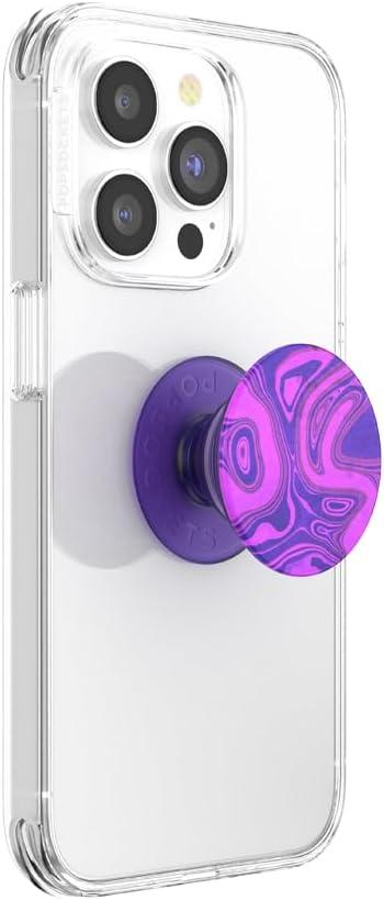 imagePopSockets Phone Grip for MagSafe Magnetic Holder Phone Stand Purple Enamel MosiacLava Flow