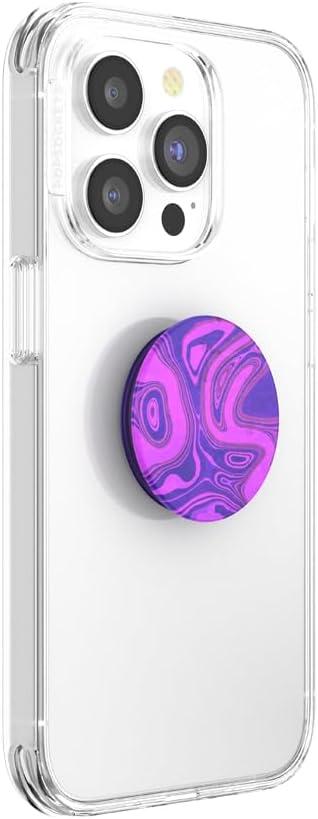 imagePopSockets Phone Grip for MagSafe Magnetic Holder Phone Stand Purple Enamel MosiacLava Flow