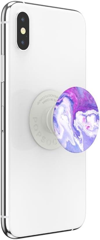 imagePopSockets Phone Grip for MagSafe Magnetic Holder Phone Stand Purple Enamel MosiacLavender Flow