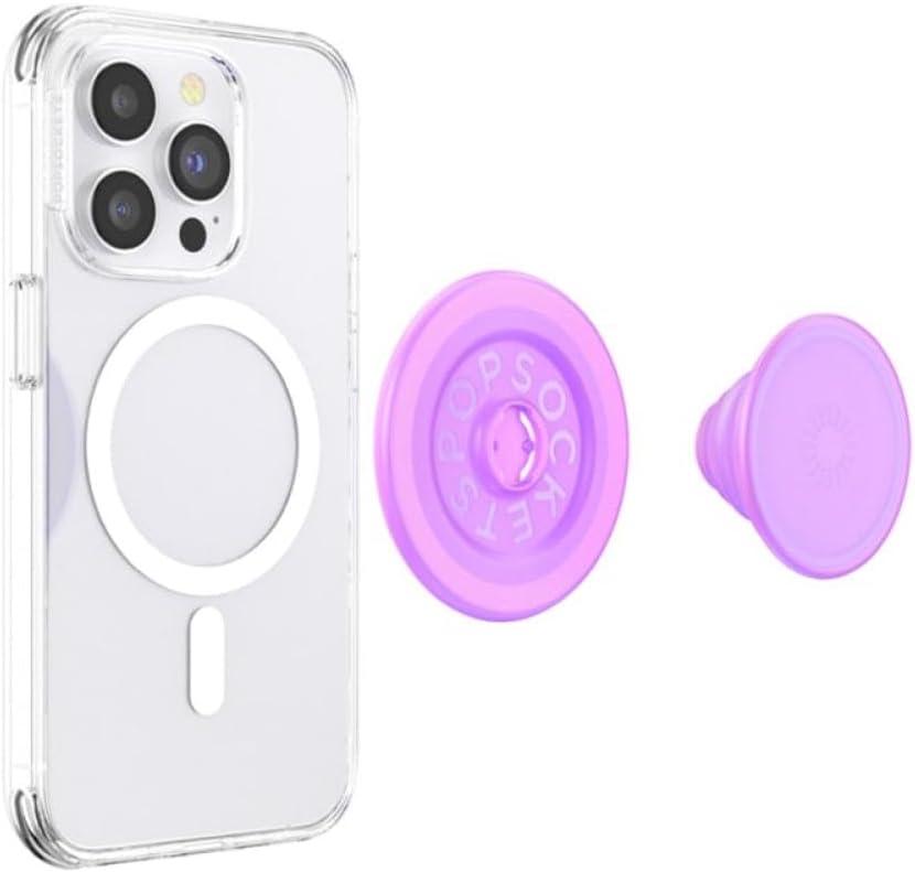 imagePopSockets Phone Grip for MagSafe Magnetic Holder Phone Stand Purple Enamel MosiacPink Clear