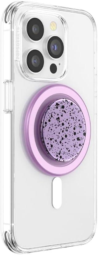 imagePopSockets Phone Grip for MagSafe Magnetic Holder Phone Stand Purple Enamel MosiacPlum Speckle