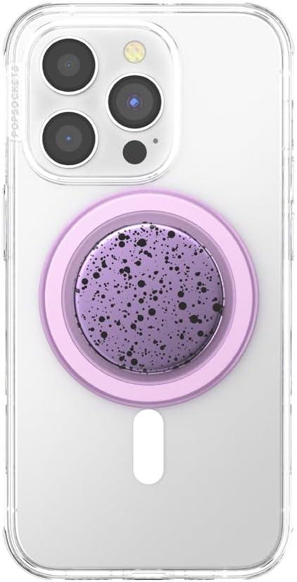 imagePopSockets Phone Grip for MagSafe Magnetic Holder Phone Stand Purple Enamel MosiacPlum Speckle