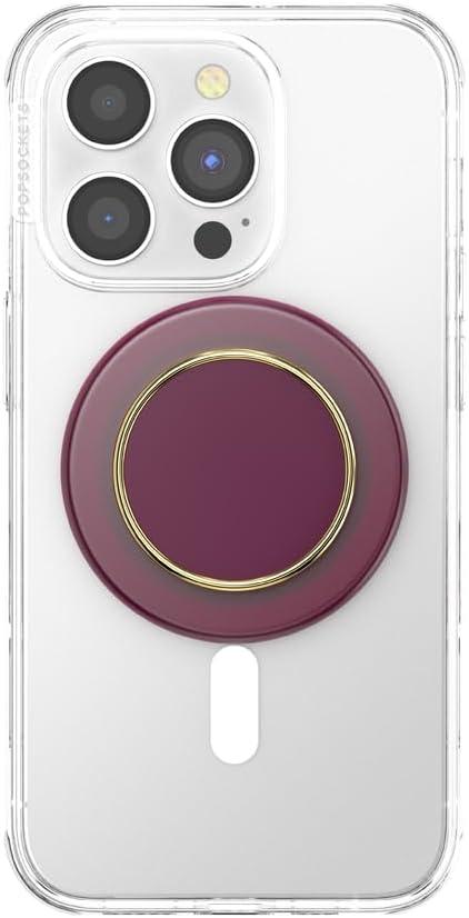 imagePopSockets Phone Grip for MagSafe Magnetic Holder Phone Stand Purple Enamel MosiacRed Wine Enamel