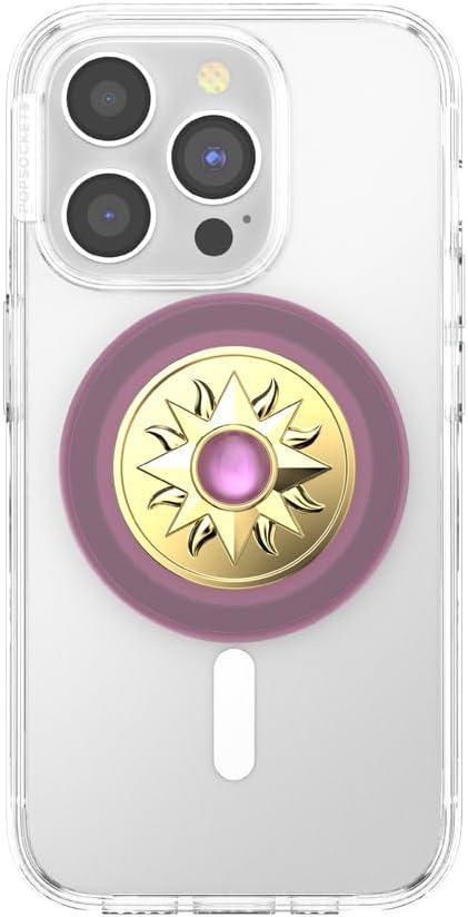 imagePopSockets Phone Grip for MagSafe Magnetic Holder Phone Stand Purple Enamel MosiacSun Jewel Mauve