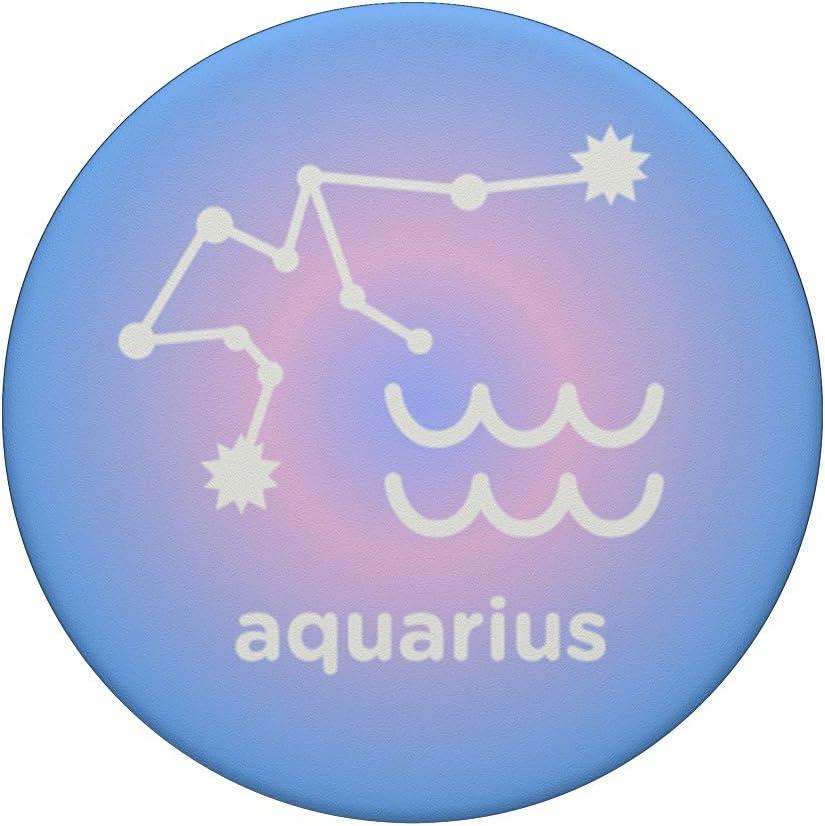 imagePopSockets Zodiac Phone Grip Aquarius Constellation PopSockets PopGrip for MagSafeAdhesive PopGrip