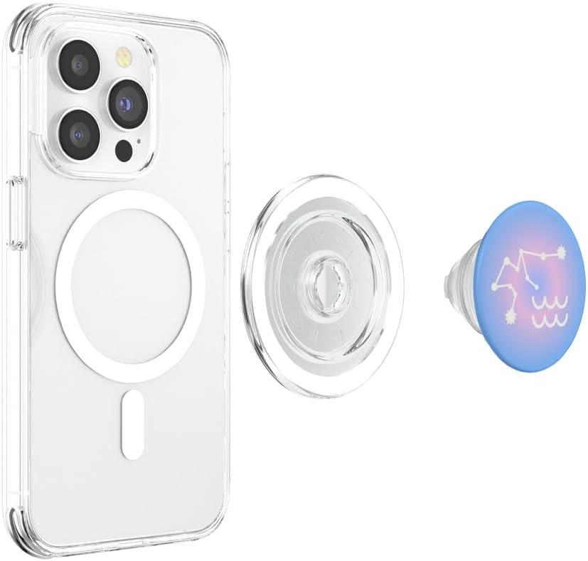 imagePopSockets Zodiac Phone Grip Aquarius Star Sign PopSockets PopGrip for MagSafeMagnetic PopGrip