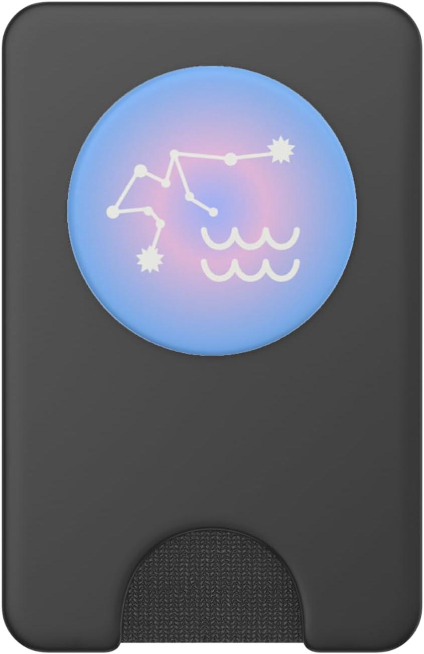 imagePopSockets Zodiac Phone Grip Aquarius Star Sign PopSockets PopGrip for MagSafeMagnetic PopWallet