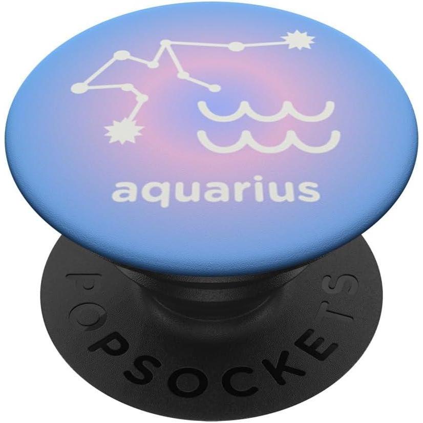 imagePopSockets Zodiac Phone Grip Aquarius Constellation PopSockets PopGrip for MagSafeAdhesive PopGrip