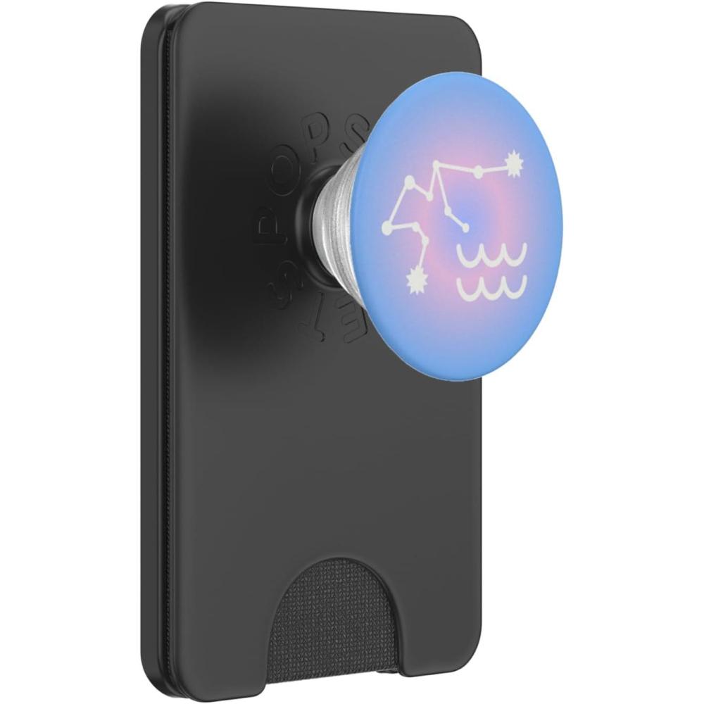 imagePopSockets Zodiac Phone Grip Aquarius Star Sign PopSockets PopGrip for MagSafeMagnetic PopWallet