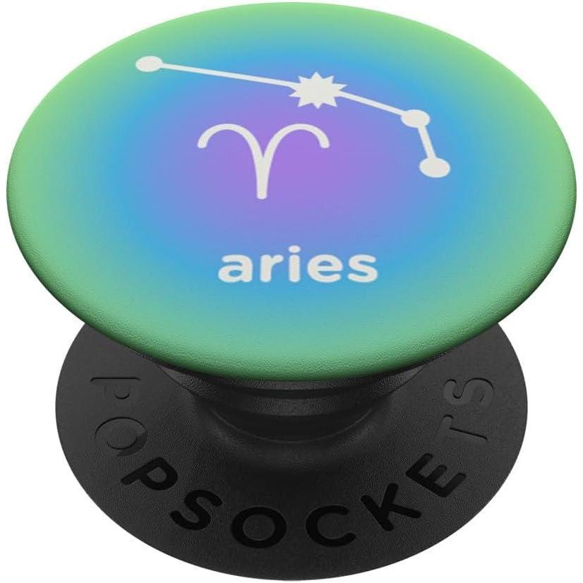imagePopSockets Zodiac Phone Grip Aries Constellation PopSockets PopGrip for MagSafeAdhesive PopGrip